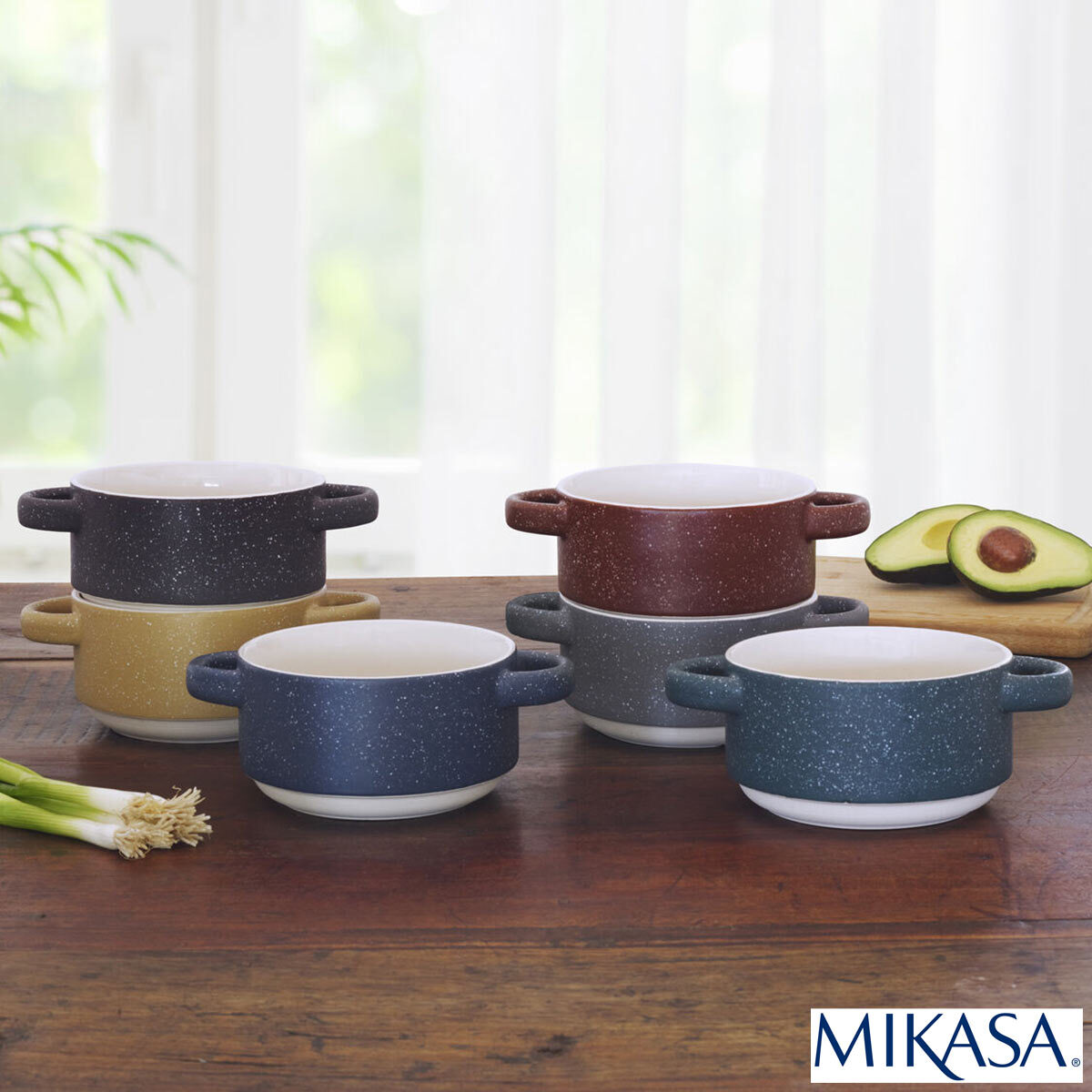 Mikasa Avignon Stoneware Soup Bowls, 6 Pack