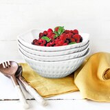 Over & Back Brooklyn 4 Piece Textured Stoneware Serving Bowl Set