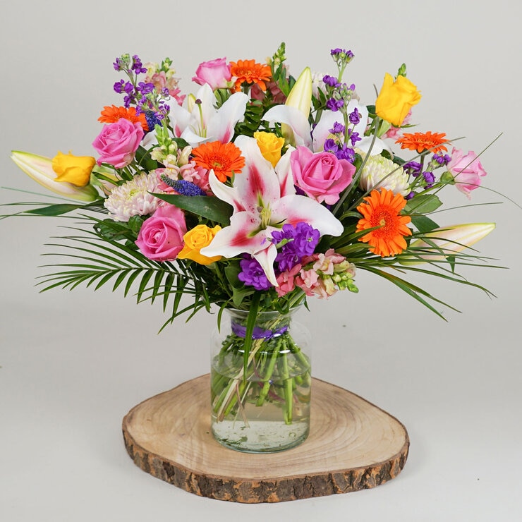 50 Stem Festival Glow Flower Bouquet with Greetings Card