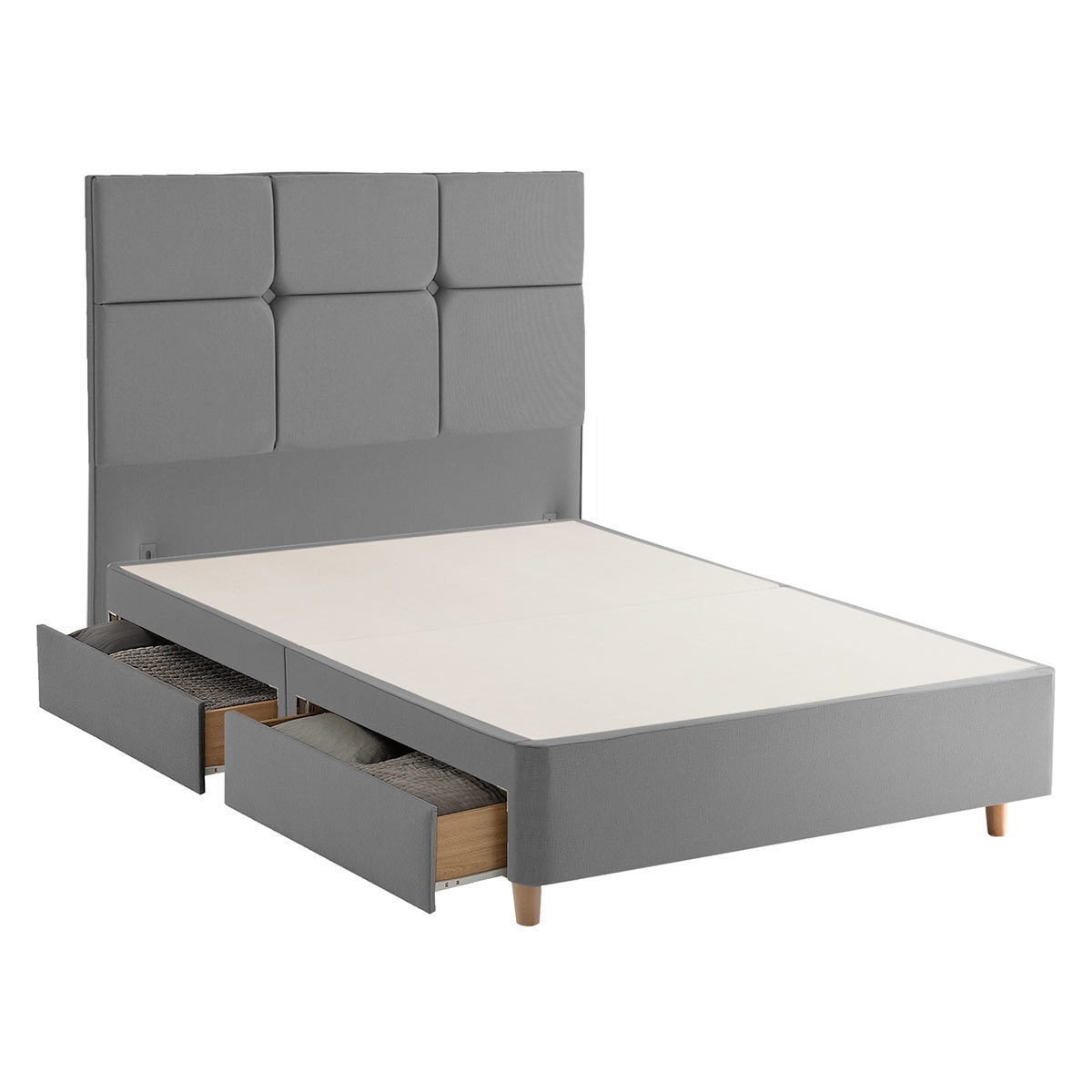 Silentnight 4 Drawer Divan Base with Harper Headboard in
