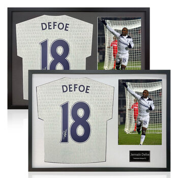 Jermain Defoe Signed Framed Spurs Football Shirt including 1 Photo in 2 Options: White or Black Mount