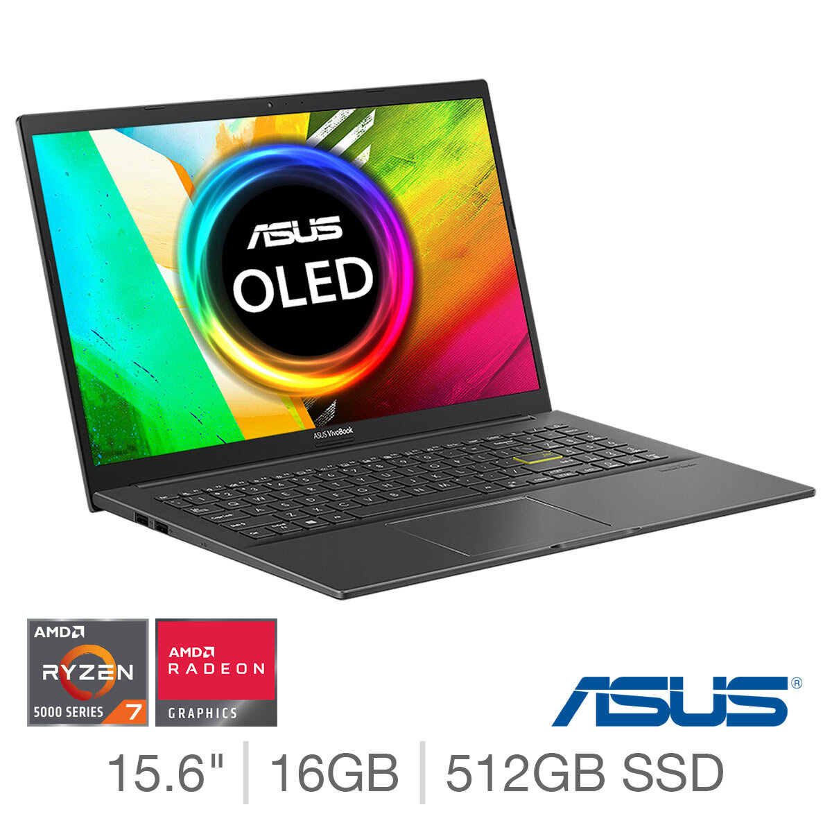 Buy ASUS VivoBook, AMD Ryzen 7, 16GB RAM, 512GB SSD, 15.6 Inch OLED Laptop, M513UA-L1282W at Costco.co.uk
