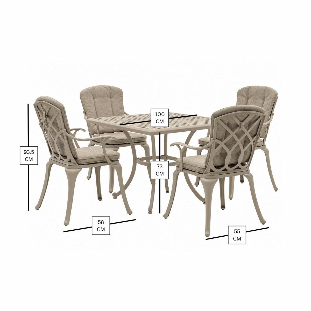 Bramblecrest Milan 5 Piece Dining Set in Stone Bramblecrest Milan 5 Piece Dining Set in Stone
