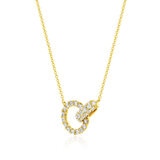 0.50ctw Round Brilliant Cut Diamond Interlocking Circle Necklace, 14ct Yellow Gold