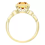 Citrine and Diamond Ring , 14ct Yellow Gold