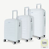 Rock Prime 3 Piece Hardside Luggage Set in White