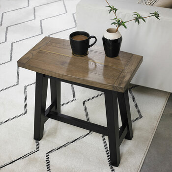 Bentley Designs Camden Weathered Oak & Peppercorn Side Table