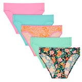 Room Service Ladies Printed Brief 5 Pack in Black Floral