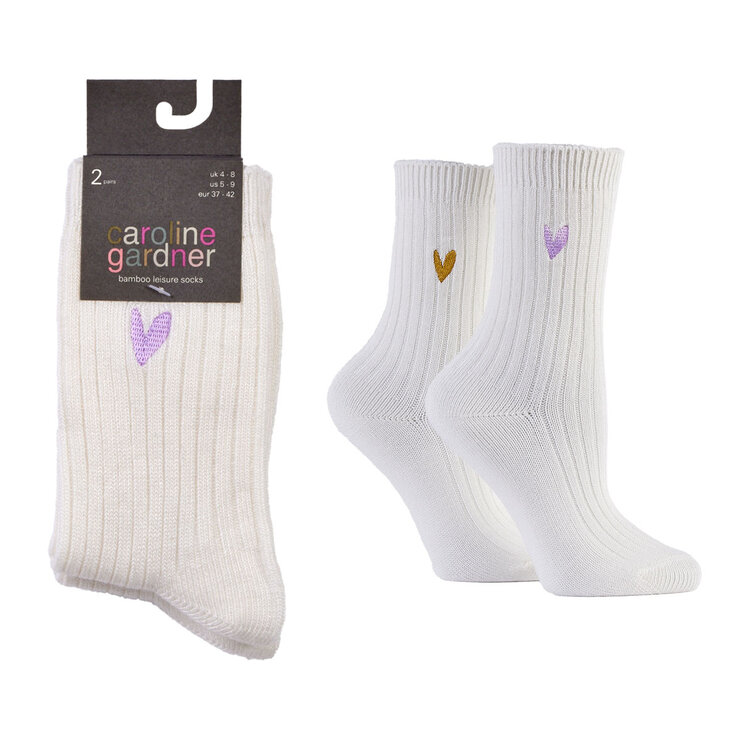 Caroline Gardner Ladies Bamboo Leisure Sock 6 Pack in Pink