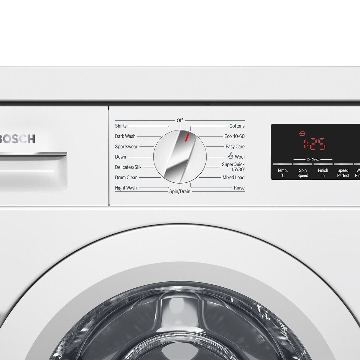 Bosch WIW28501GB, 8kg, 1400rpm, Integrated Washing Machine A+++ Rating