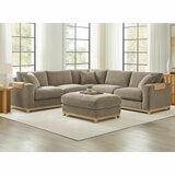 Aiden & Ivy Hawthorne Brown Fabric 4 Piece Corner Sofa
