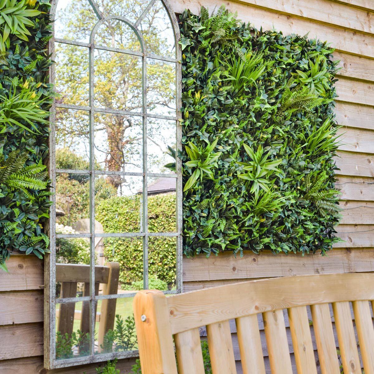 Artificial Mixed Foliage 1m x 1m Wall Panel, Pack of 5 Costco UK