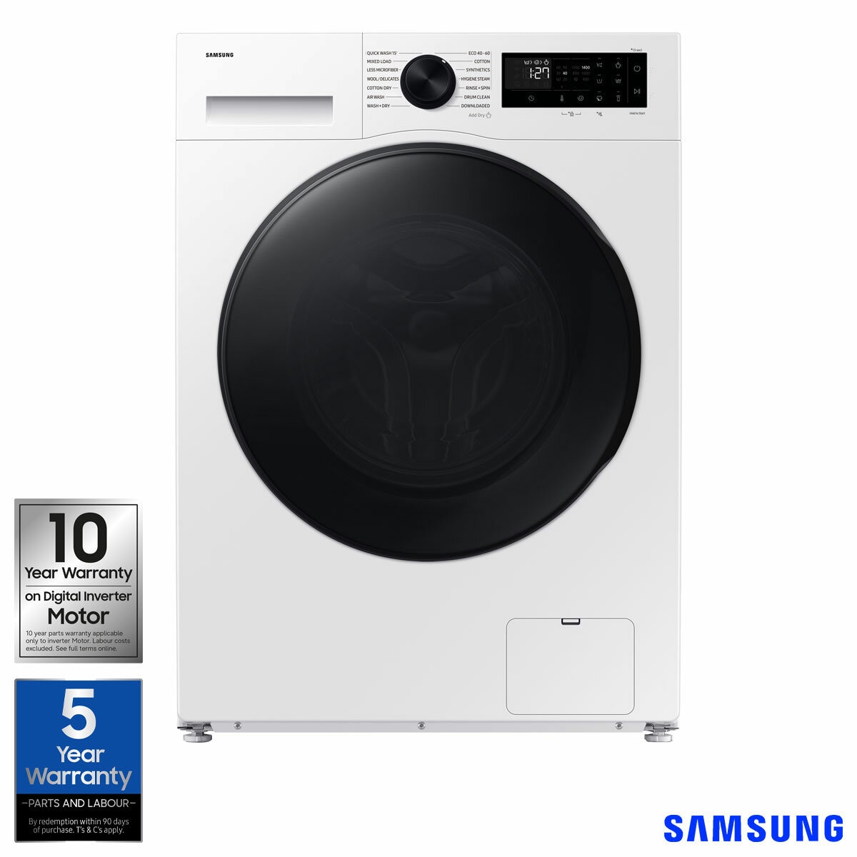 Samsung Series 5 WD90DG5B15BEEU 9/6kg Washer Dryer, D Rated in White
