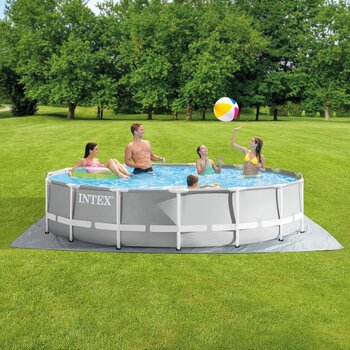 Intex 15ft (4.6m) Prism Frame Round Pool with Filter Pump and Ladder