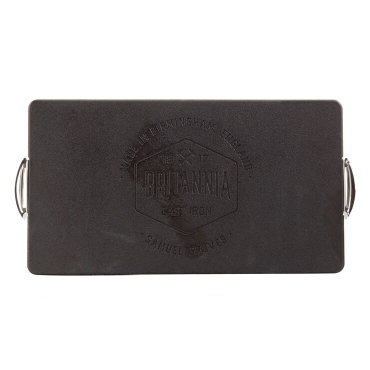 Samuel Groves Britania Cast Iron Double Burner Griddle, 45 x 25 cm