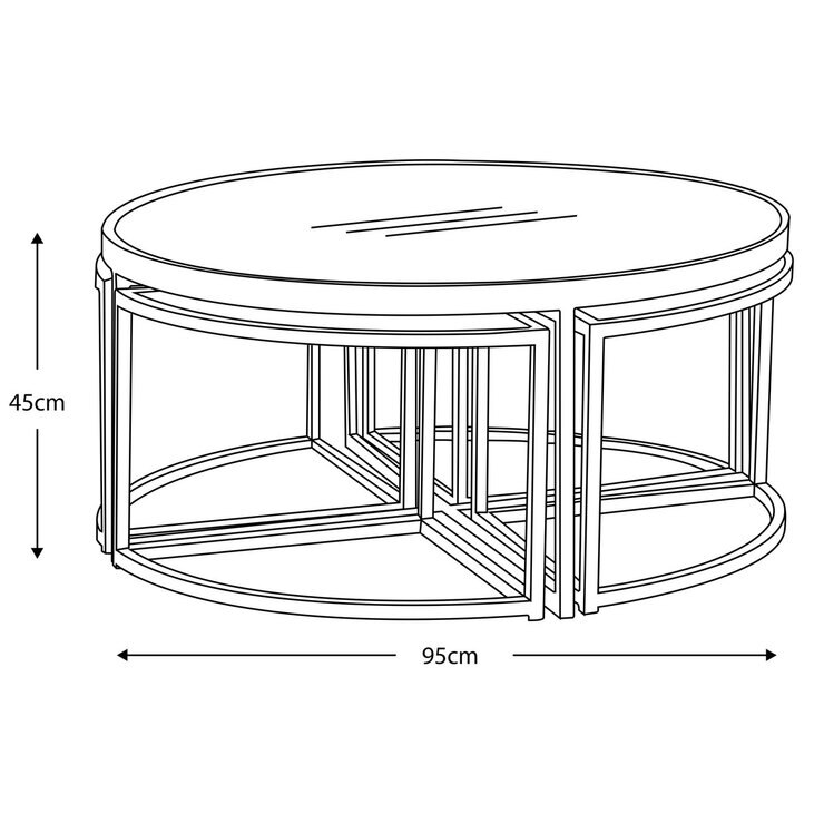 Gallery Moresco Coffee Table Nest, Gold Costco UK