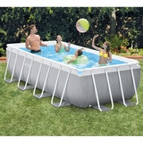 Intex 13ft 1.5" (4m) Rectangular Prism Frame Pool with Filter Pump and Ladder