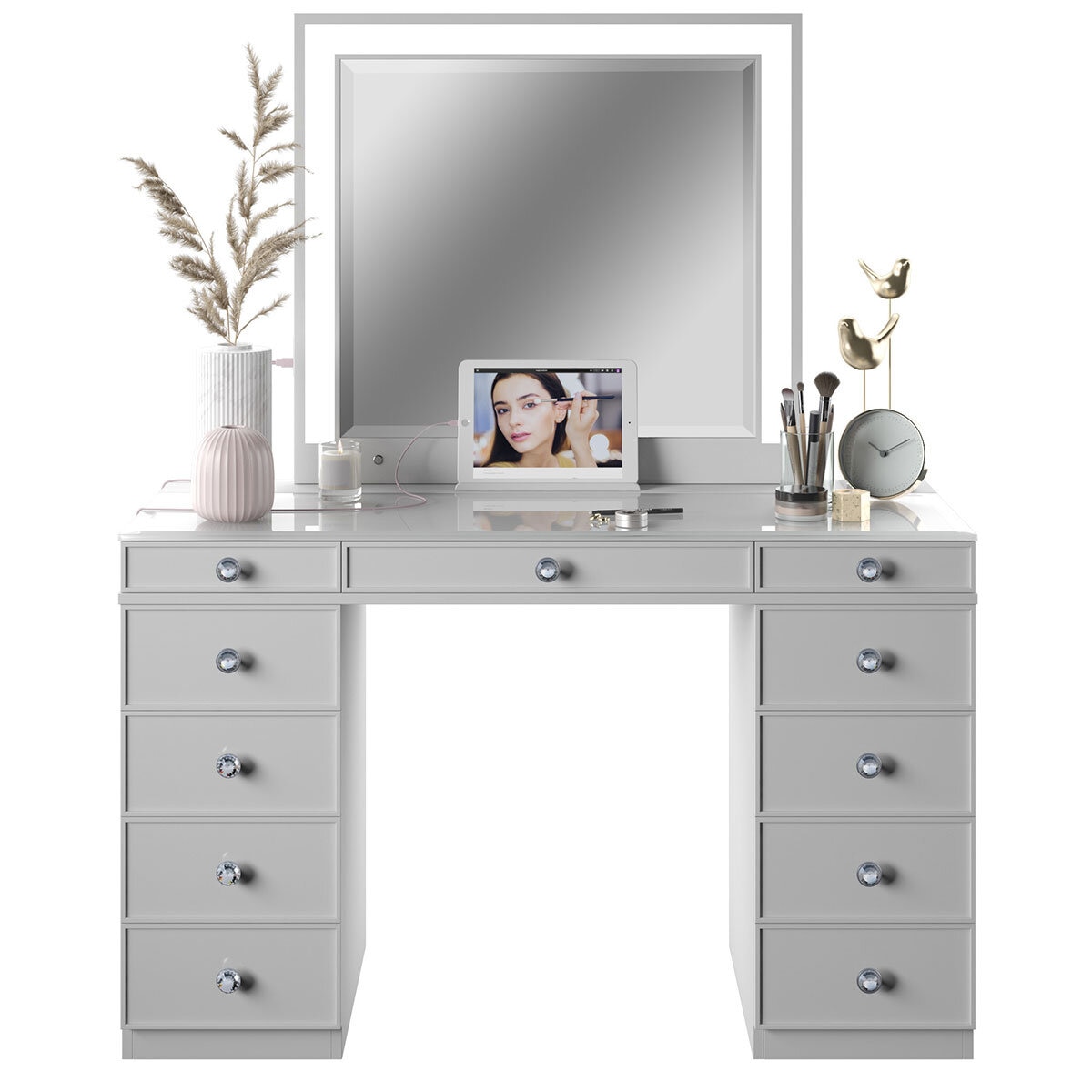 Tresanti VANITY TABLE WITH LED LIGHTED MIRROR