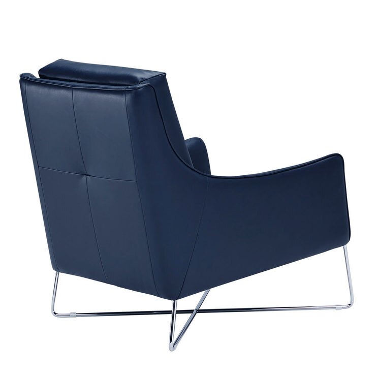 Natuzzi Navy Top Grain Leather Accent Chair Costco UK