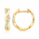 0.20ctw Round Brilliant Cut Diamond Infinity Hoop Earrings, 14ct Yellow Gold 0.20ctw Round Brilliant Cut Diamond Infinity Hoop Earrings, 14ct Yellow Gold