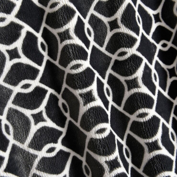 Life Comfort Urban Plush Throw in Grey Geometric, 152 x 177 cm Costco UK