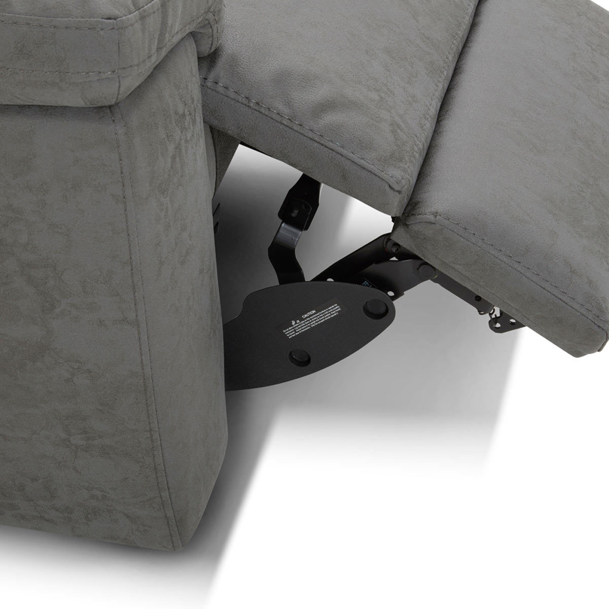 Reclining mechanism of Kuka Grey Fabric Reclining 2 Seater Sofa