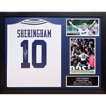 Teddy Sherringham Signed Framed Tottenham Shirt