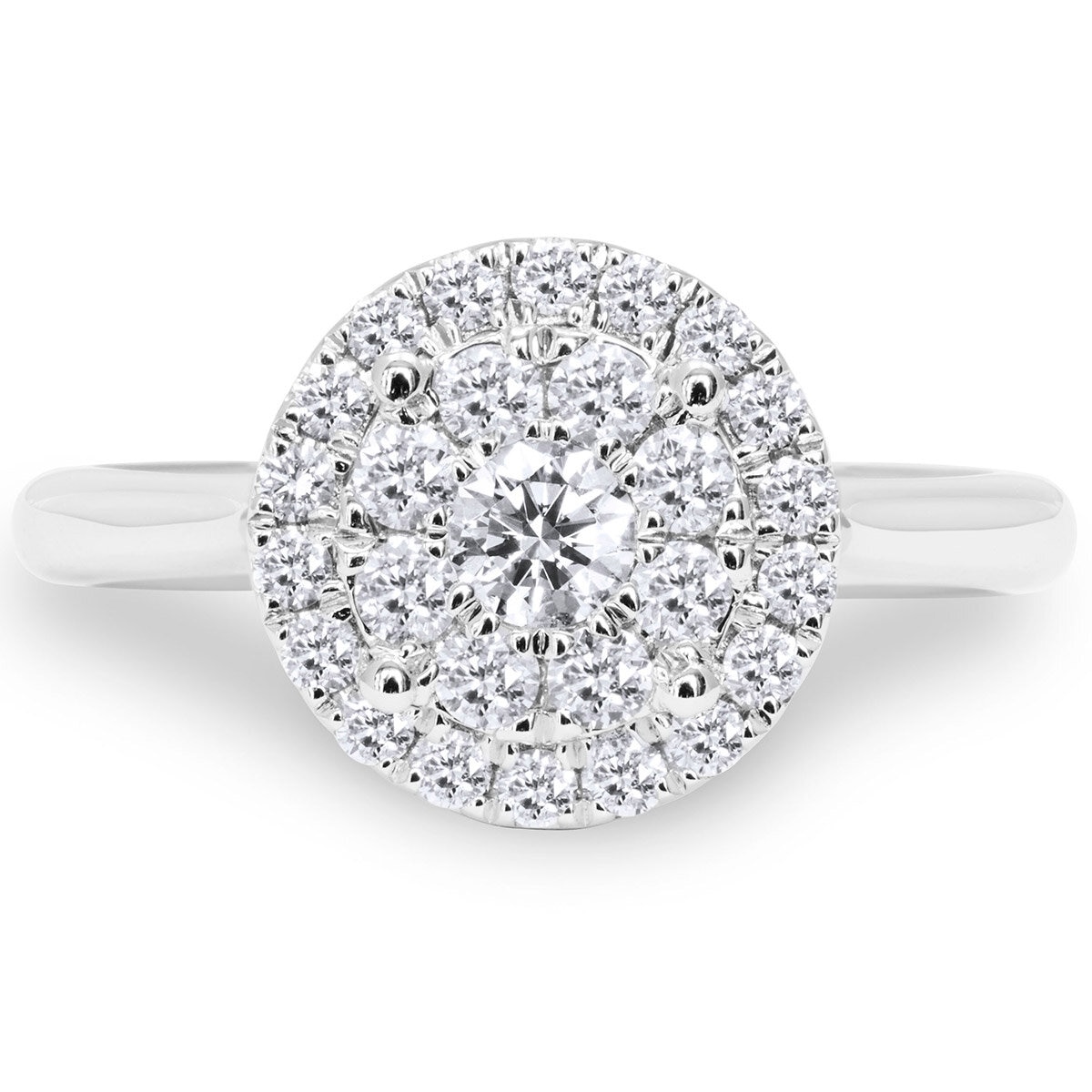 0.62ctw Round Brilliant Cut Diamond Ring, 18ct White Gold
