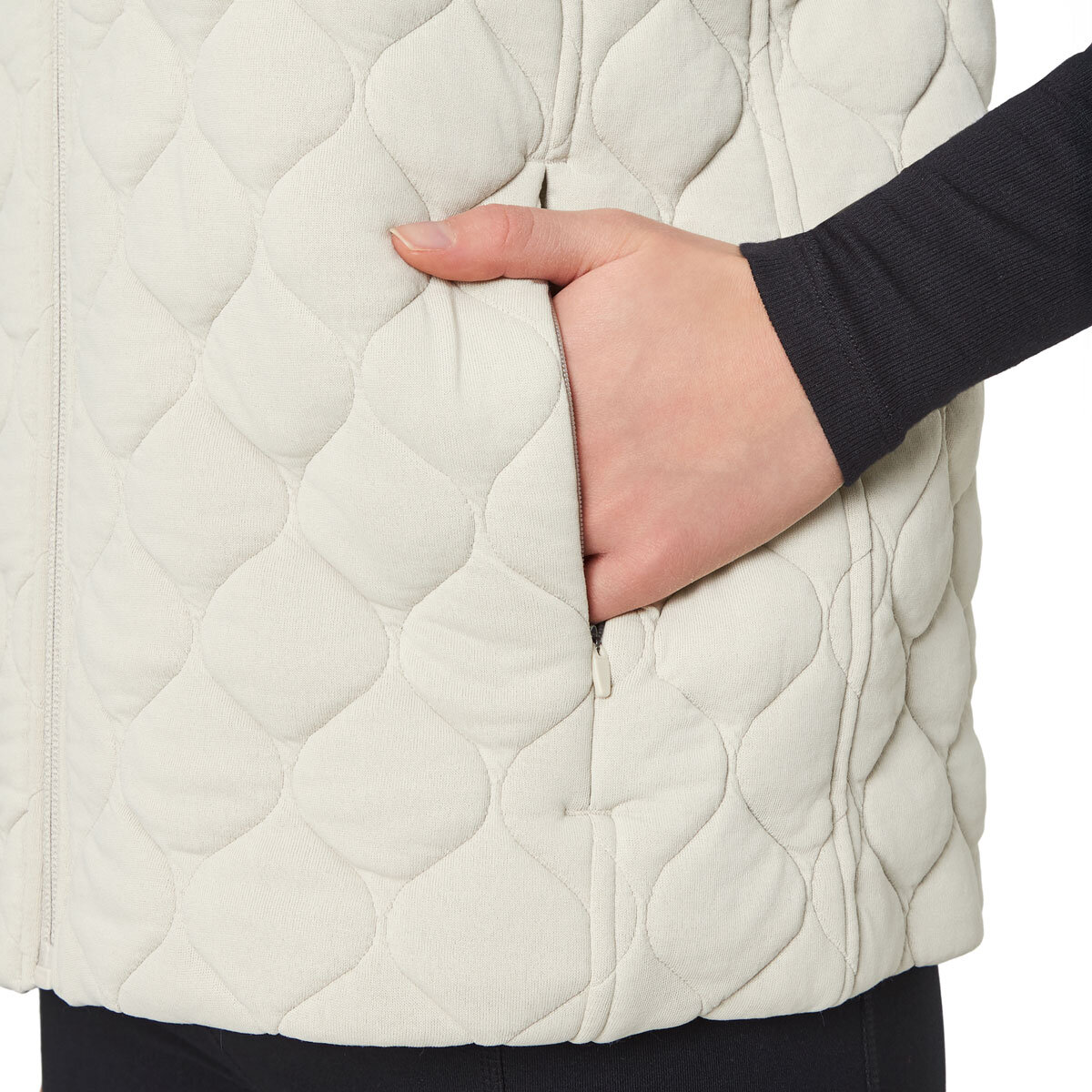 Kirkland Signature Women's Quilted Vest in Cream