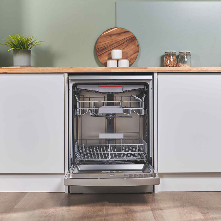 Bosch Series 6 SMS6ZCI10G, 14 Place Setting, Freestanding Dishwasher, B Rated in Silver