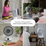 Lifestyle image of fan with up to 17 hours of cordless run time Lifestyle image of fan with up to 17 hours of cordless run time