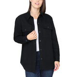 BC Clothing Ladies Cotton Twill Shacket in Black