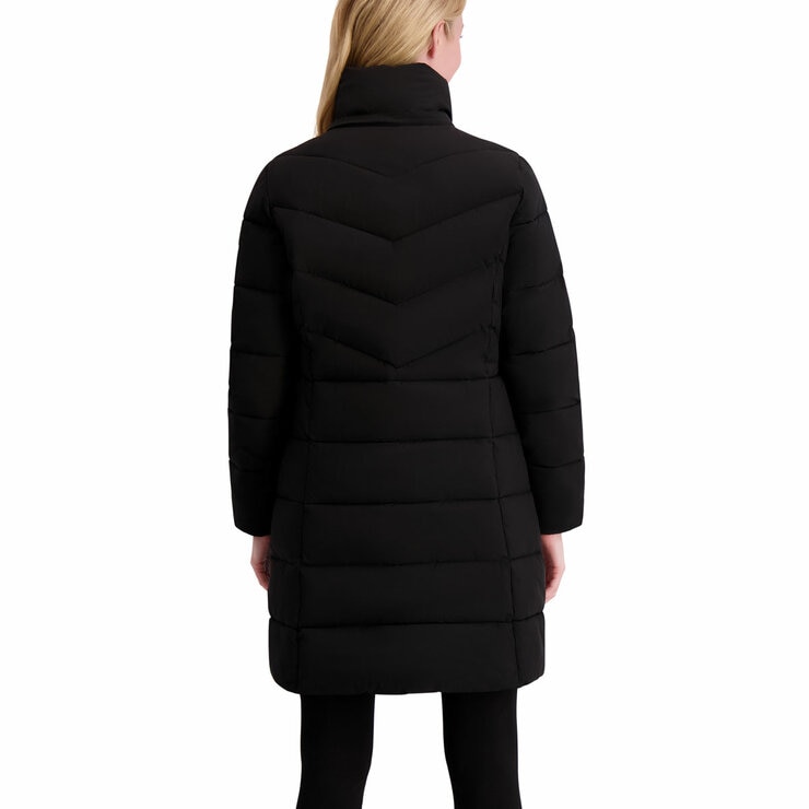 Halston Ladies Hooded Walker Coat in Black Halston Ladies Hooded Walker Coat in Black