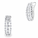1.50ctw Round Brilliant Cut Diamond Hoop Earrings. 18ct White Gold