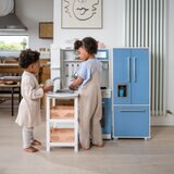 Buy Plum Penne Pantry Wooden Corner Kitchen with Fridge - Berry Blue Lifestyle Image at Costco.co.uk