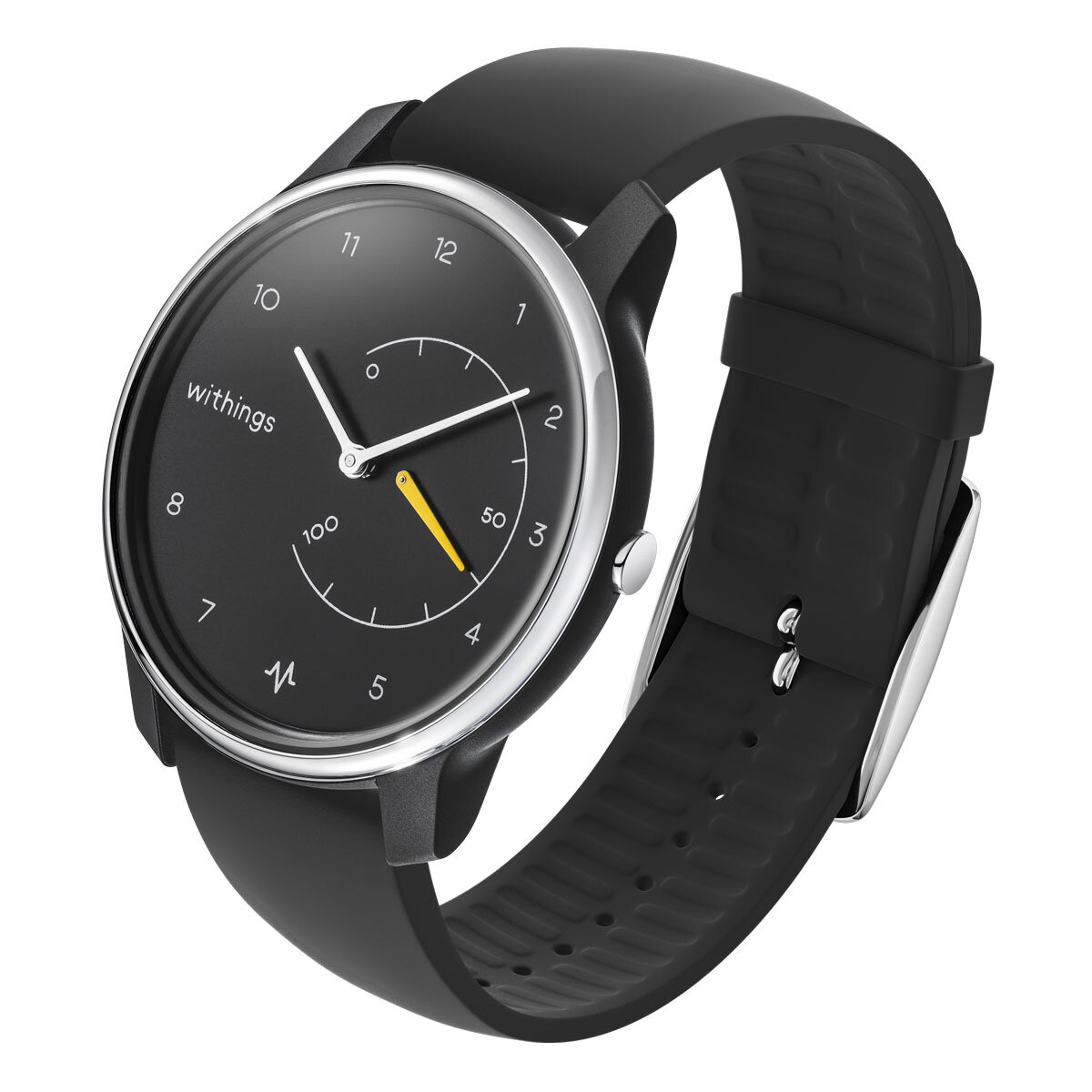 Tilted image of Withings Move ECG Smartwatch in Black