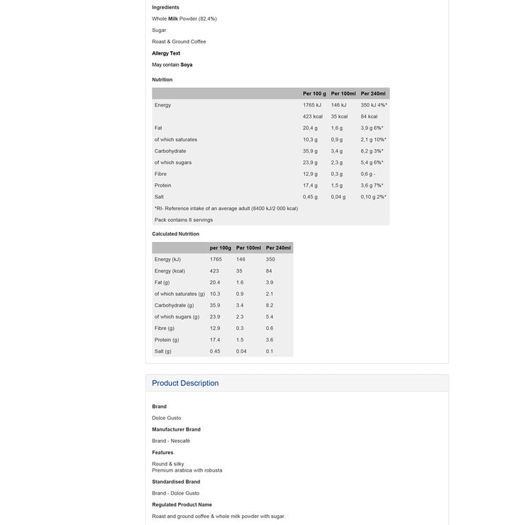 Nescafé Dolce Gusto Cappuccino Coffee Pods, 24 Servings Costco UK