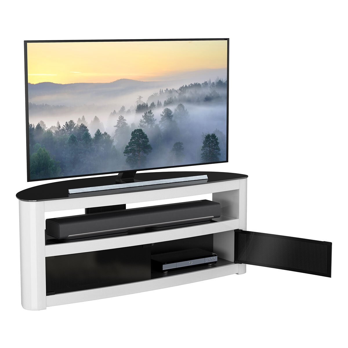 AVF Burghley 1250 TV Stand for TVs up to 65", White