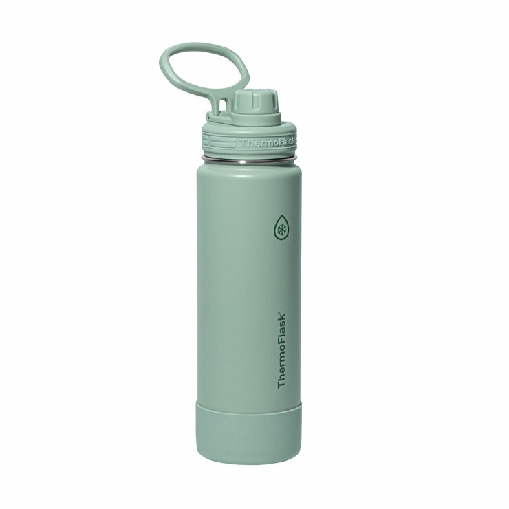 ThermoFlask Stainless Steel Water Bottle 710ml, 2 Pack in Sage Green & Velvet Rose