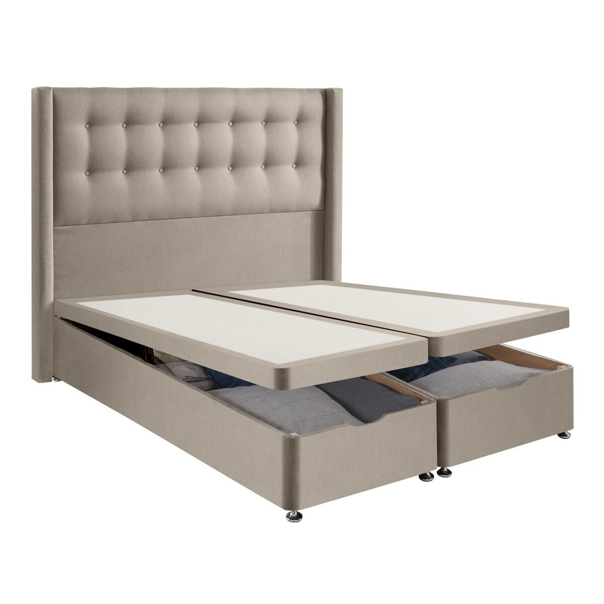 Silentnight woven full ottoman divan in sandstone