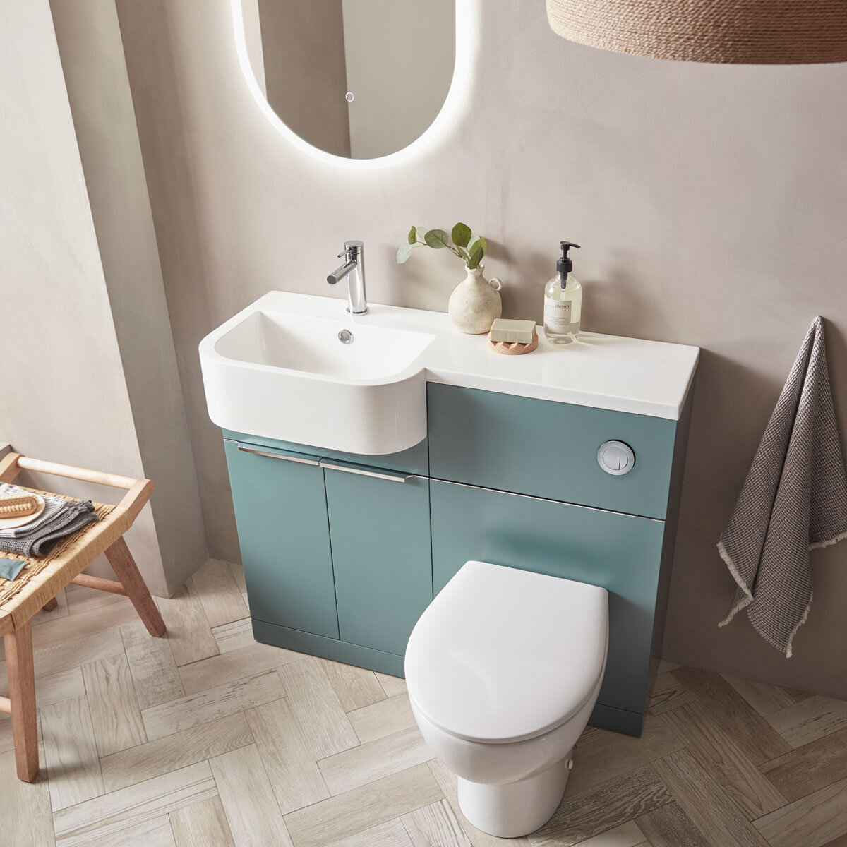 Tavistock Lindo 99.6 cm Floor Mounted Left Hand WC Unit in Green