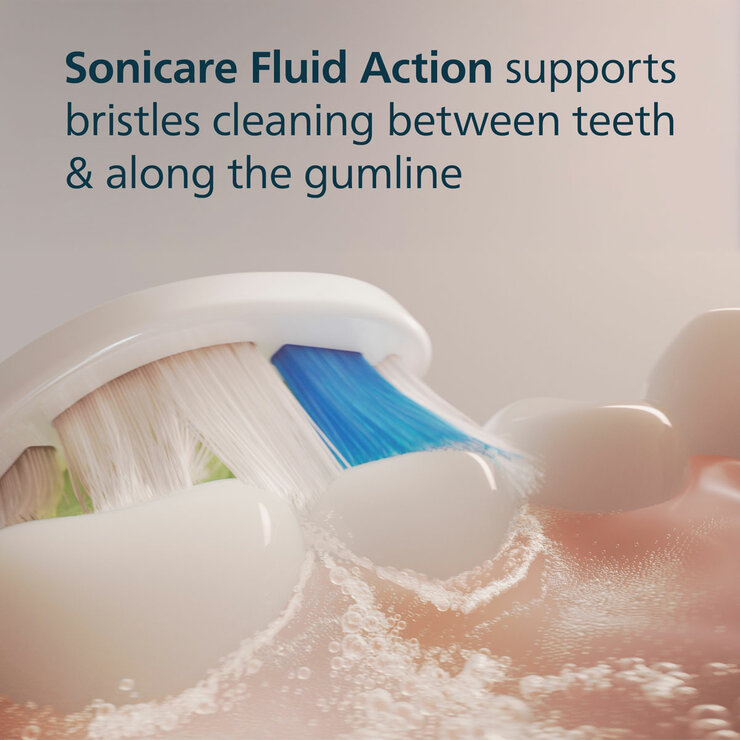 Philips Brush Head 6 Pack in White with sonicare fluid action