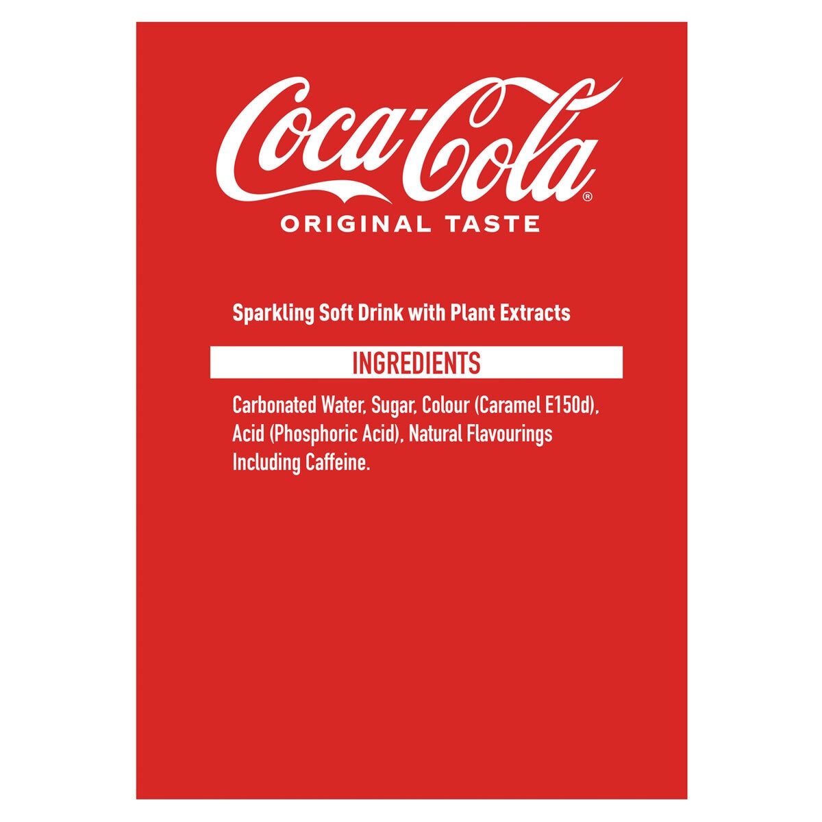 Ingredient information on red background