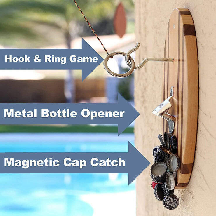 Lifestyle image showing the features of the hook and ring game