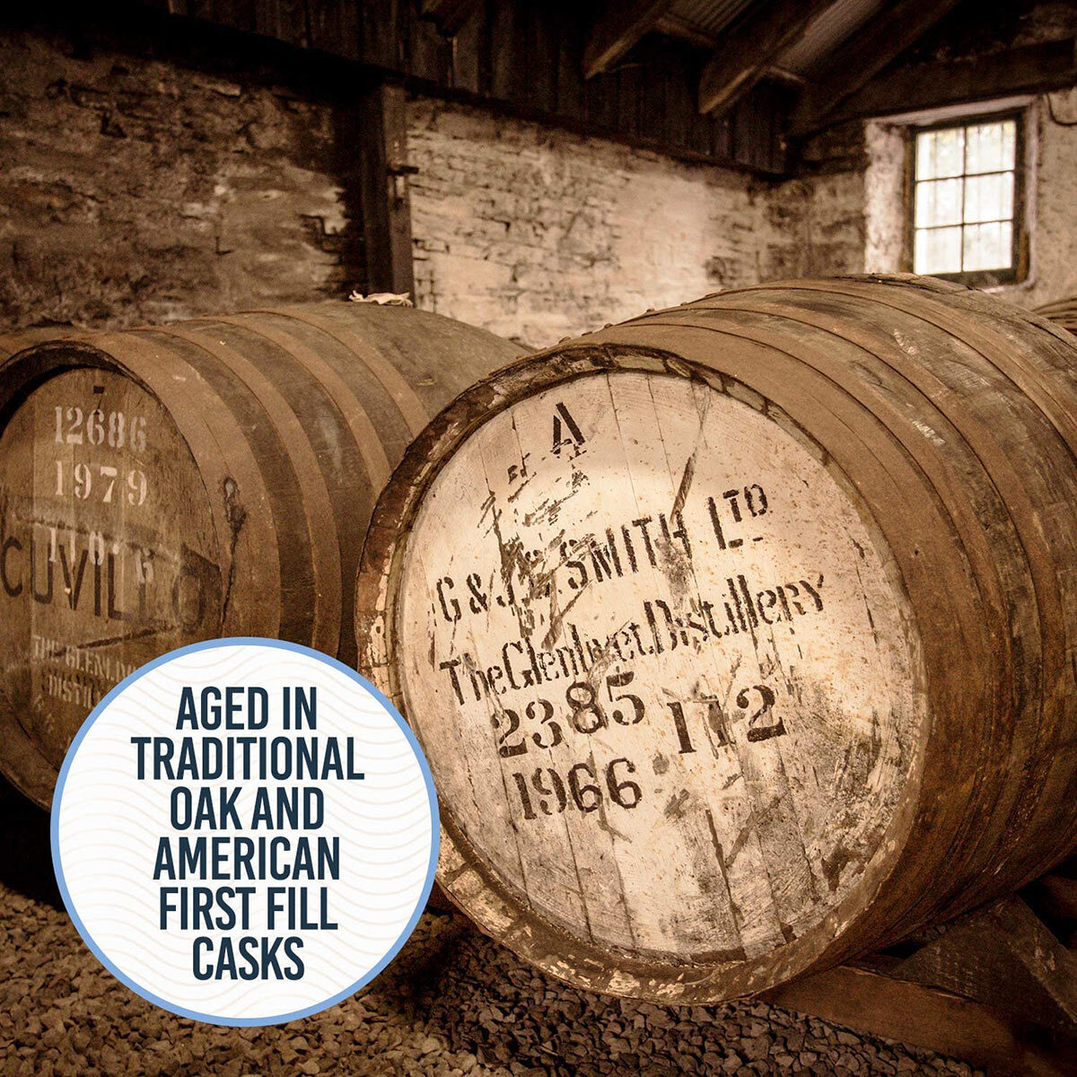 Lifestyle image of oak barrels