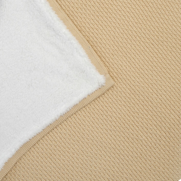 Clair De Lune Organic Cotton Cream Sherpa Fleece Travel Blanket, 70 x 100 cm