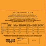 Back label for 6x200g box of BRITISH CHEESE SELECTION
