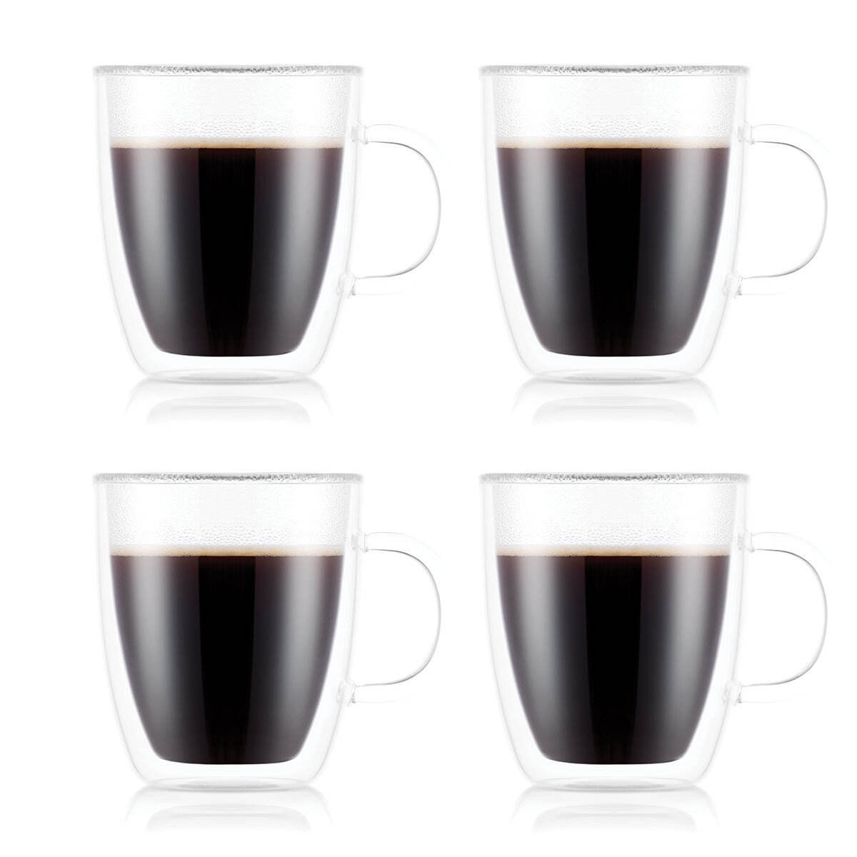 Double walled glass mug