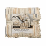 Life Comfort Reversible 100% Cotton Gauze Neutral Throw, 127 x 162 cm