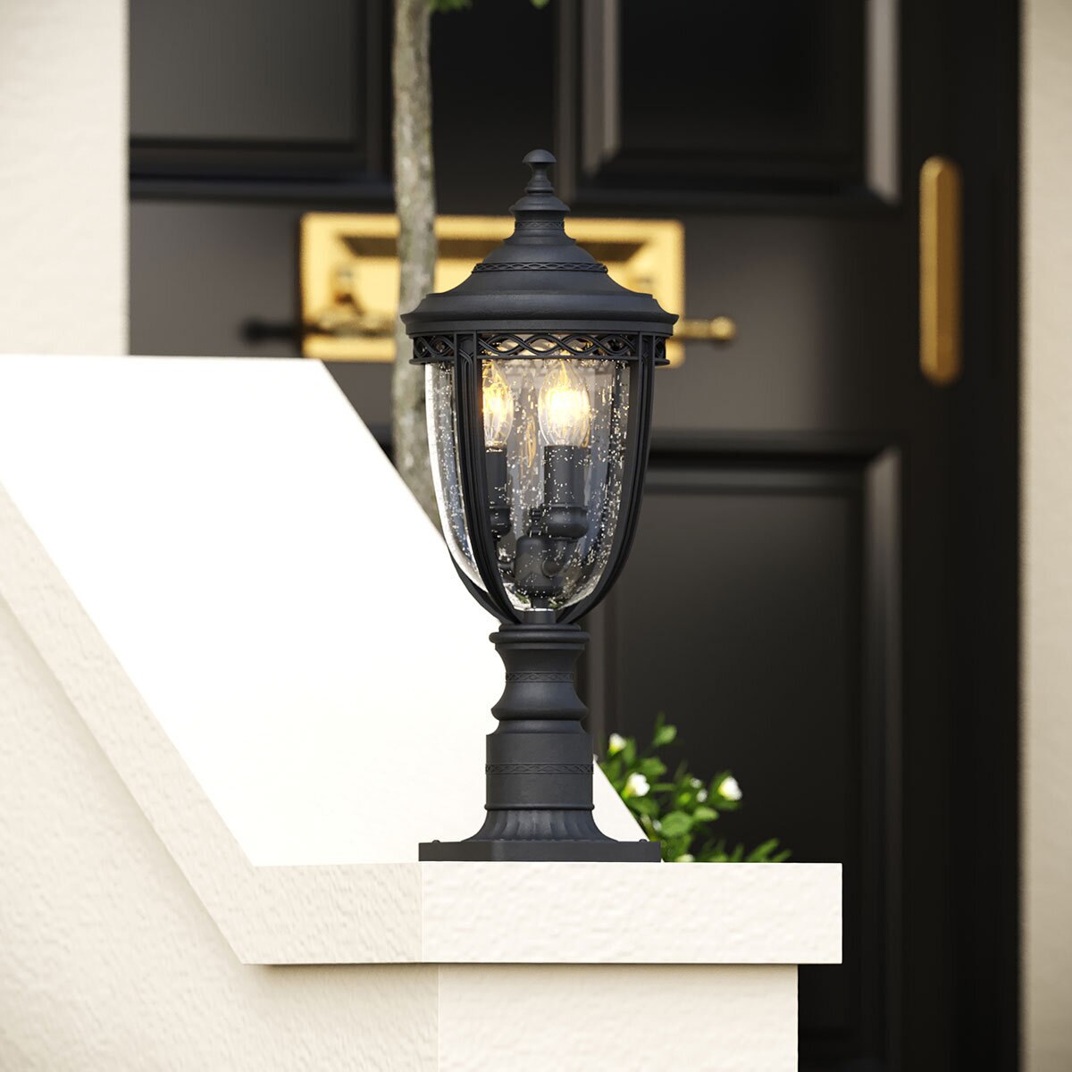 Feiss English Bridle 3 Light Exterior Pedestal Lantern